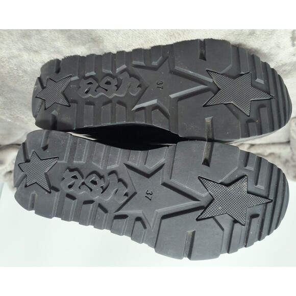 Ash Hi Top Sneaker Womens 37 Black Muse Lace Up Round Toe Crocodile Print Casual - Picture 8 of 14